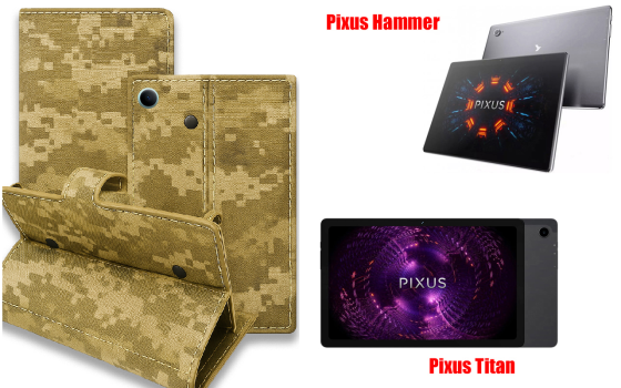 Книжка-трансформер для планшета Pixus Hammer, Pixus Titan, колір Black Pixel Київ
