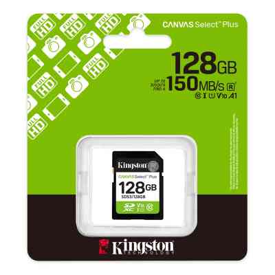 Карта памяти Kingston 128GB SDXC class 10 UHS-I V10 A1 Canvas Select Plus (SDS3/128GB) Винница