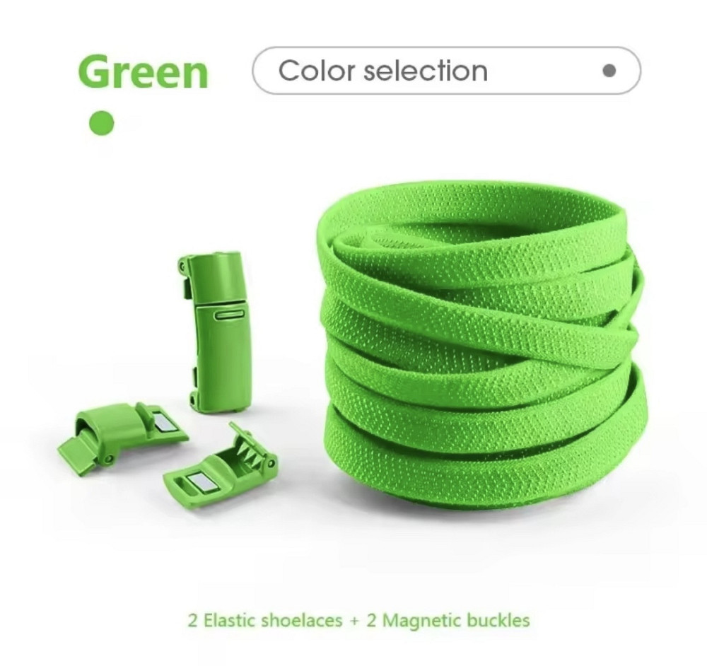 Еластичні шнурки без зав'язок з магнітними застібками в один колір Сміла - фото 1