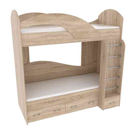 Кровать двухэтажная, Дуб Сонома, 2040х1000х2000 Львов