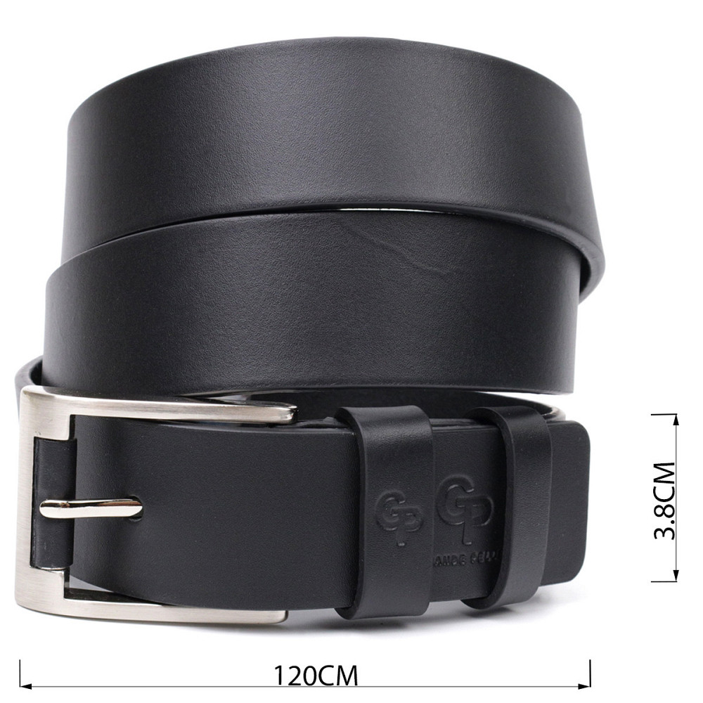 Цікавий ремінь під джинси з натуральної шкіри GRANDE PELLE 11687 Чорний Київ - фото 7