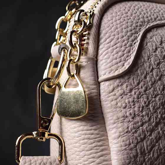 Небольшая прямоугольная сумка на два отделения из натуральной кожи Белая (Vintage) Киев