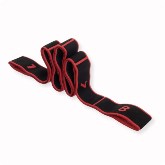 Резинка для фітнесу з петлями Queenfit 86,5 х 4см чорно-червона Киев