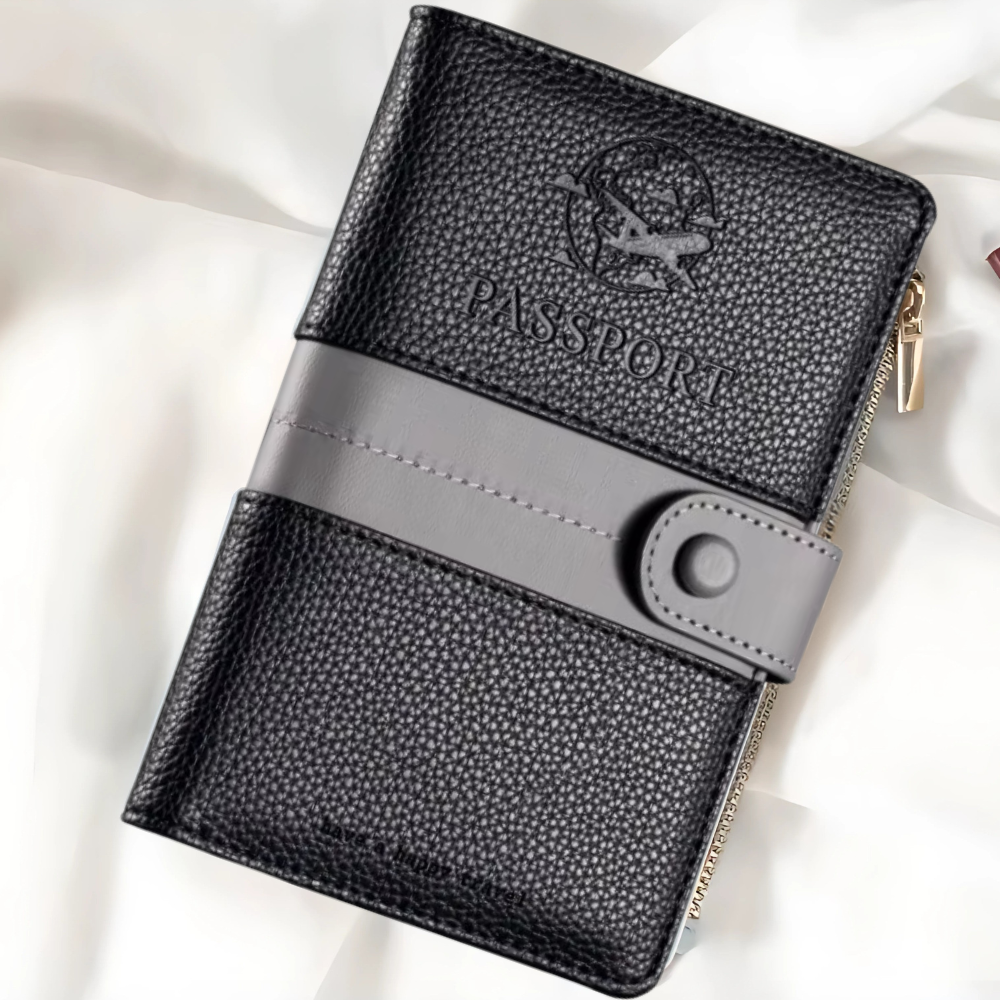 Обложка для паспорта, холдер дорожный для паспорта,удостоверения,банковских карт, билетов и документов,чёрный Каменец-Подольский - изображение 1