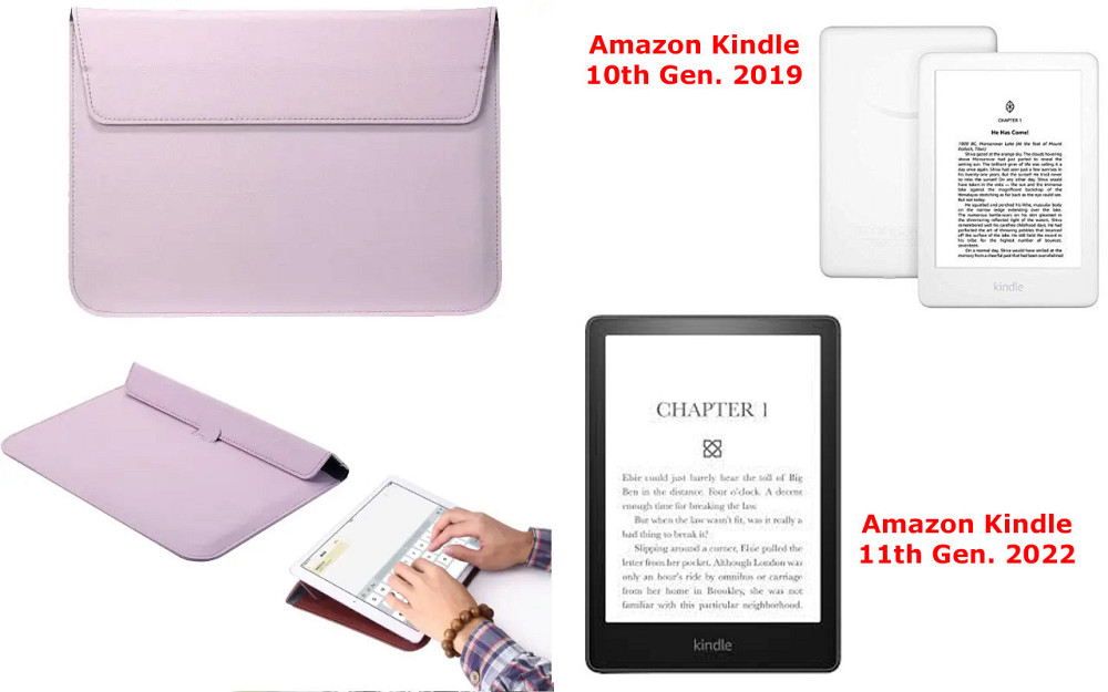 Чехол-конверт VitoCase для Amazon Kindle 10th Gen. 2019, 11th Gen. 2022, с функцией подставки для книги Черный Фиолетовый Киев - изображение 1