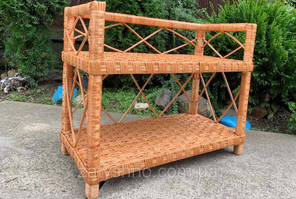 Этажерка плетеная из лозы на 2 полки Киев - изображение 4