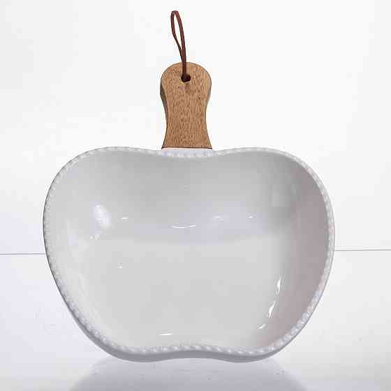 Yiwu Тарілка порцелянова глибока з ручкою Яблуко 25×20×5 (см) Білий ZJH-15-6 Коломия