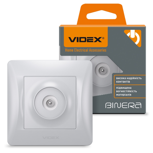 BINERA срібний шовк Розетка внутрішня 1-а TV Videx Житомир - фото 1