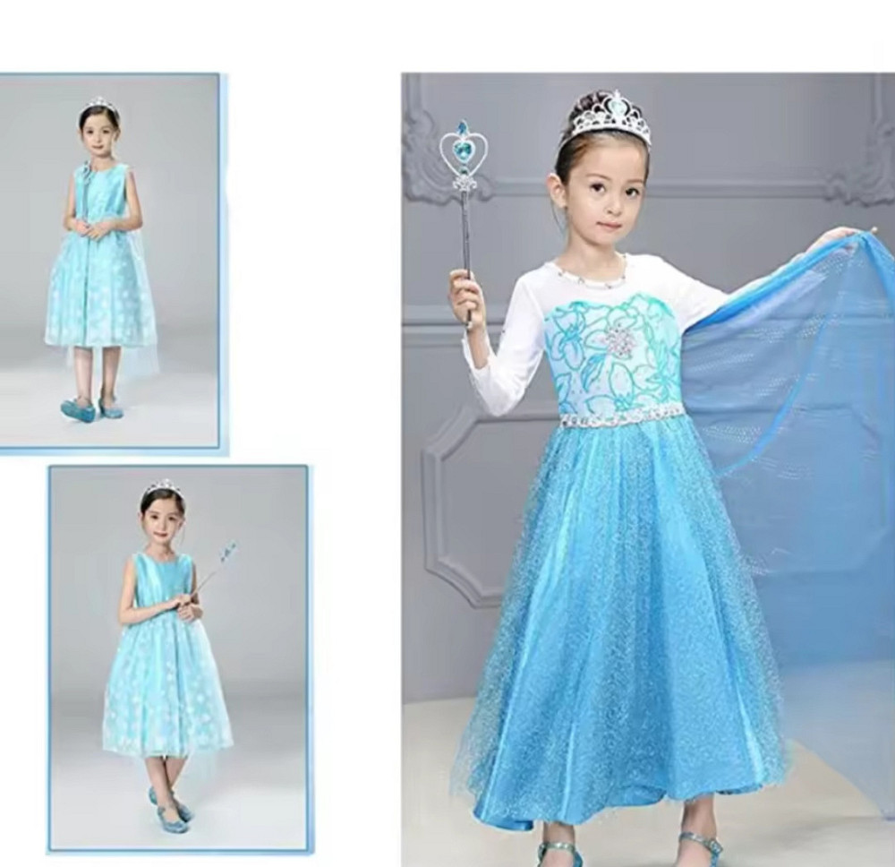 Набор для девочки косплей Эльза холодное сердце украшения 7 элементов голубой Киев - изображение 4