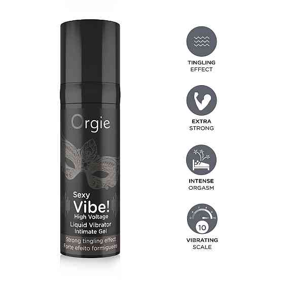Рідкий вібратор Orgie Sexy Vibe! High Voltage, 15 мл, ефект мурашок + дуже потужна вібрація Sex Aura Київ