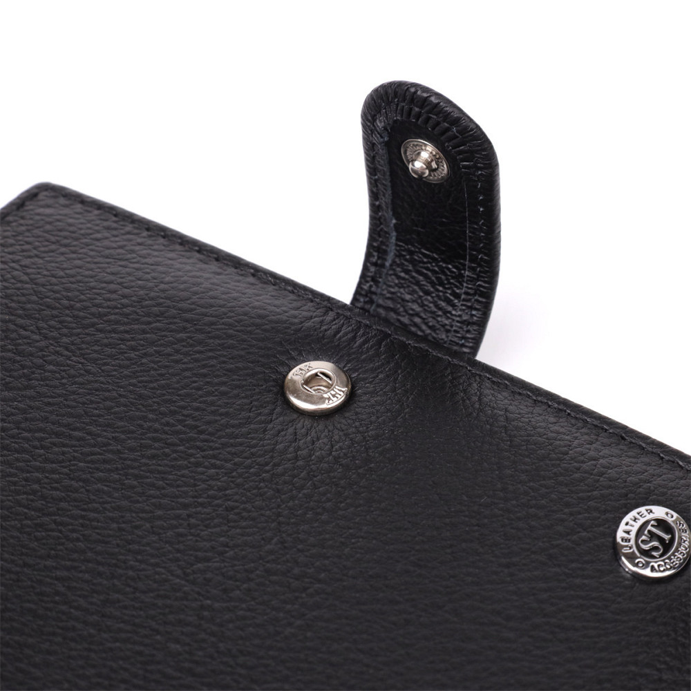 Вместительная обложка на документы унисекс из натуральной кожи ST Leather 23116 Черный Киев - изображение 5