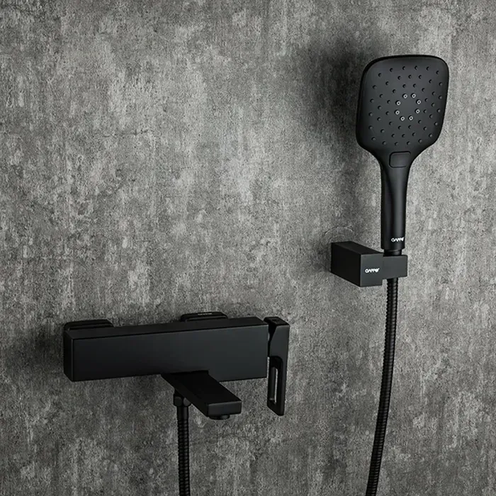 Змішувач для ванни з душовим гарнітуром GAPPO Futura G3217-6 чорний Київ - фото 2