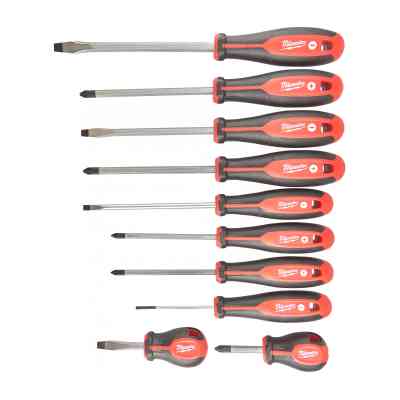 Набір викруток Milwaukee магнітних з трьогранною рукояткою PH/PZ/SL 10шт (4932471808) Вінниця