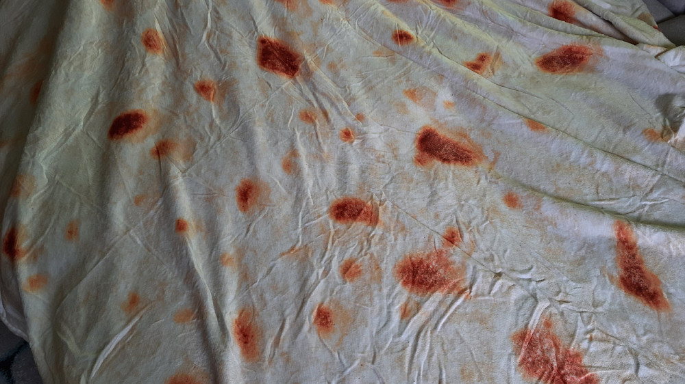 Плюшевый Плед лаваш 200 см БЕЖ, ОРИГИНАЛЬНОЕ ФОТО ПЛЕД,  3D Плед бурито, покрывало в виде лаваша Кременчуг - изображение 4