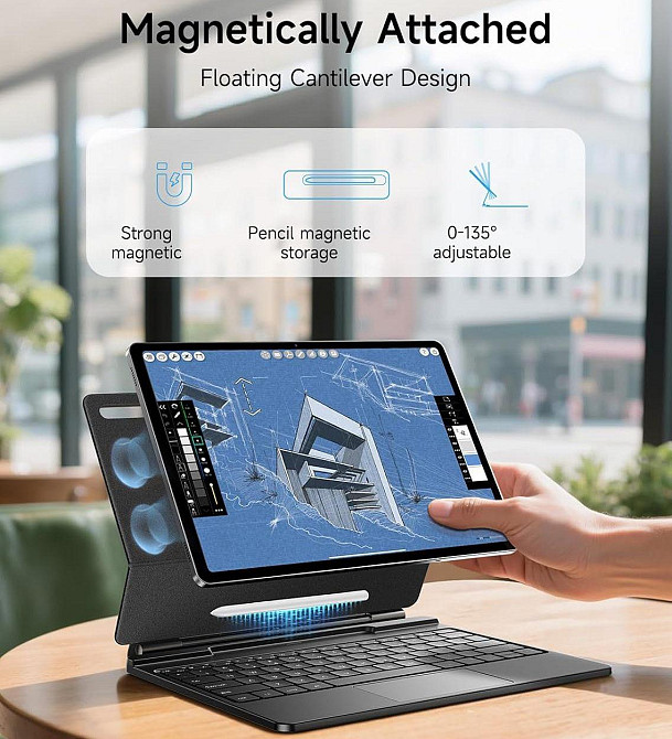 Чохол книжка Samsung Tab S9+ Plus X810 S9 FE+ X610 клавіатура (магнітний) Одеса - фото 2