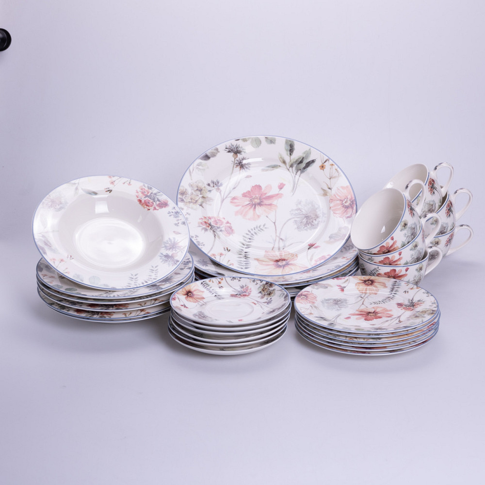 Yiwu Столовий сервіз з порцеляни Fleur на 6 осіб 30 предметів HP-HK-5 Коломыя - изображение 1