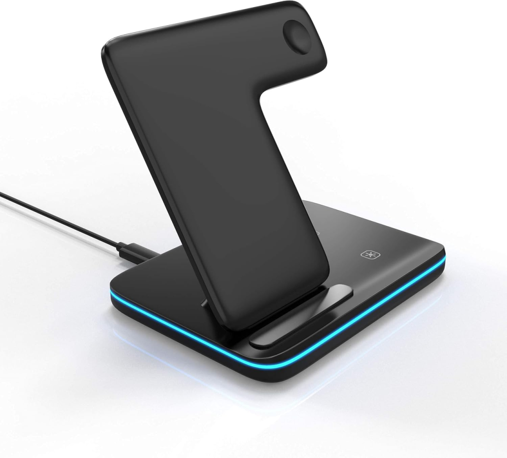 Беспроводная зарядная станция 3-в-1 Ailink Dock Station Gen2 15W для iPhone, Apple Watch, AirPods (Черная) Киев - изображение 4