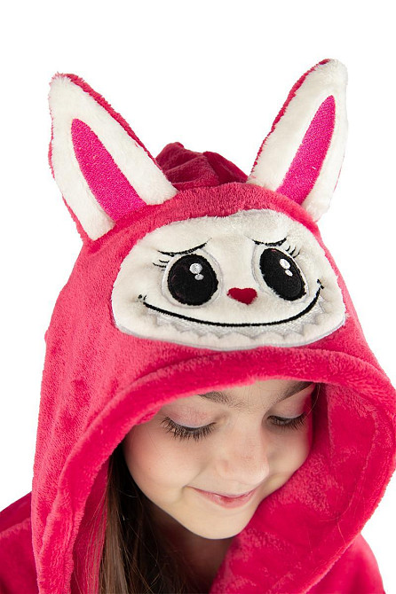 Халат детский теплый, велсофт Лабубу малиновый топ Юрма одяг Киев - изображение 3