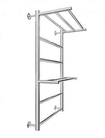 Полотенцесушитель водяной Mario INOX Анкона 770х530/500 с полкой Киев