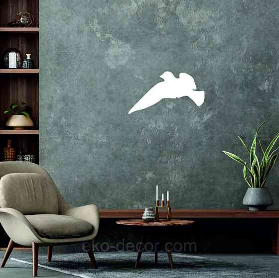 Декоративне настінне Панно «Пташка» Декор на стіну (ціна за 1 шт.) 30*16 см, Білий Київ