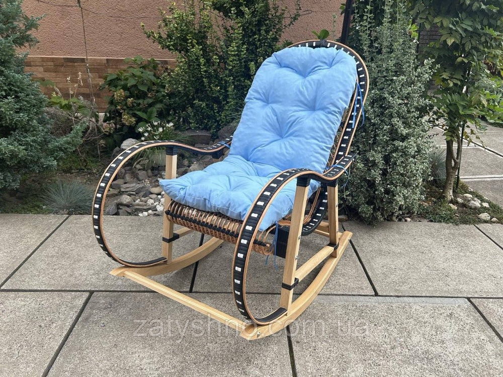 Кресло качалка  на подарок с голубой  подушкой Киев - изображение 2