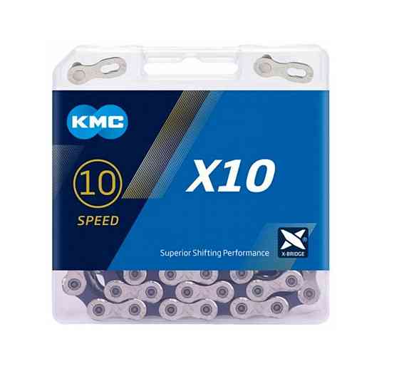 Ланцюг велосипедний KMC X10-1 1/2х11/128/114L срібний/срібний 10 швидкостей Бровари