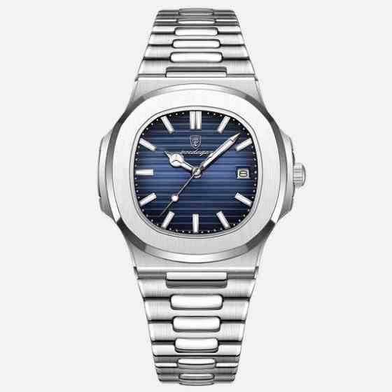 Мужские наручные часы Poedagar Great (Серебристые с синим) Киев