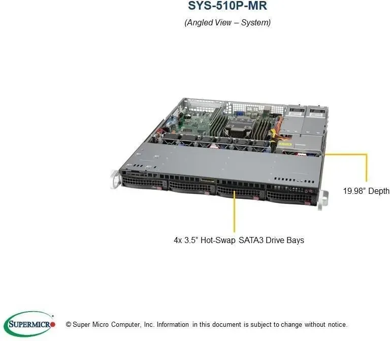 Сервер Supermicro Сервер Беарбон Up Superserver Sys-510P-Mr (SYS510PMR) Київ - фото 1
