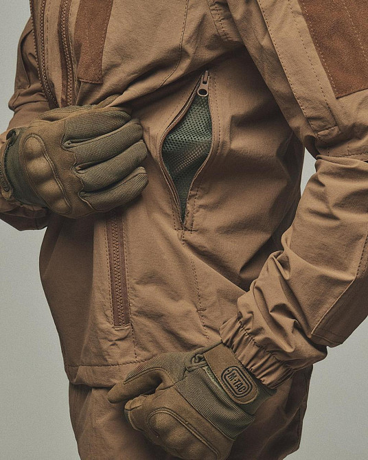 Чоловіча тактична демісезонна куртка 4Wstretch  койот, водонепроникна військова куртка койот Львів - фото 6