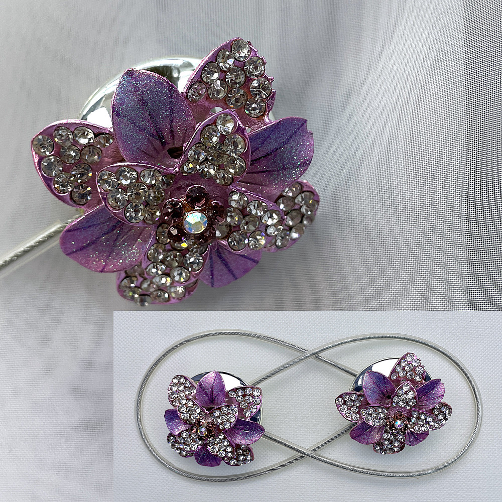 Магніти для штор та гардин "Flowers" набір 2 шт Бузковий (81-189) Київ - фото 1