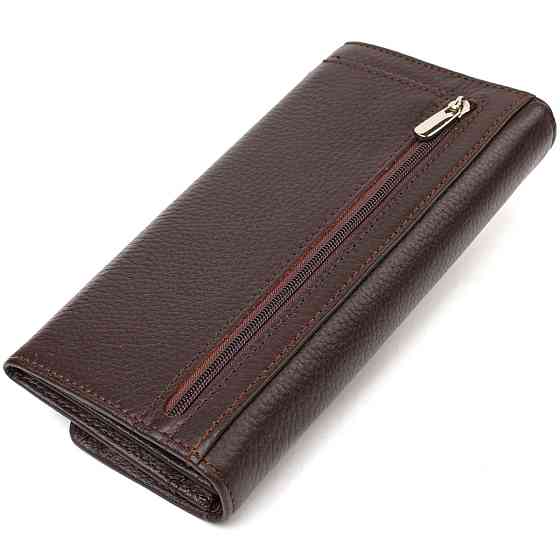 Женский кошелек с удобным функционалом кожаный Коричневый (CANPELLINI) Киев