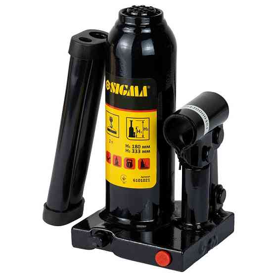 Домкрат гидравлический бутылочный 2т H 180-333мм SIGMA (6101021) Ровно