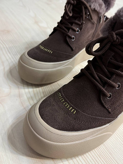 Черевики жіночі Hengji 677-2 замшеві високі кеди на хутрі коричневі, 37, 23,5 см Київ - фото 17