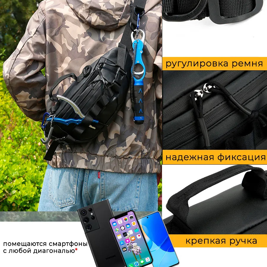 Стильная унисекс бананка, Бананка мужская повседневная Мужская вместительная CP-39 Киев - изображение 5