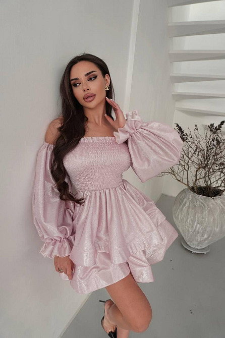 Жіноча романтична святкова сукня, тканина: люрекс диско Рожевий, 44 Одеса - фото 1