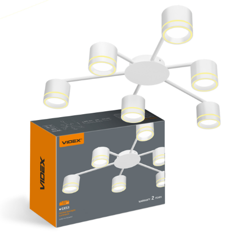 LED Світильник під лампу 6*GX53 накладний білий VL-SPF21B-WP Videx Житомир - изображение 3