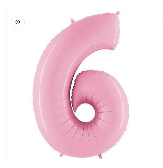 Цифра фольгированная 6 розовая 40
