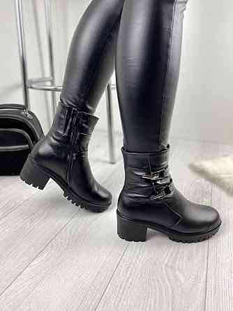 Черевики жіночі ARLETT чорні натуральна шкіра з хутром висота 14 см (Б321) Коломия