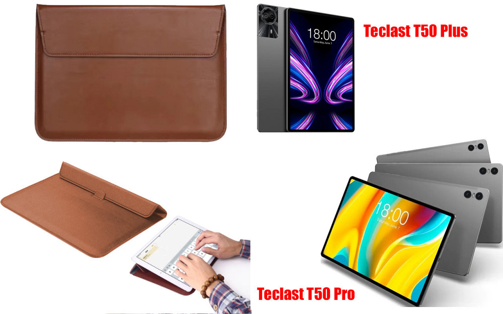 Чехол-конверт VitoCase для Teclast T50 Plus, T50 Pro, с функцией подставки для планшета Коричневый Киев - изображение 1