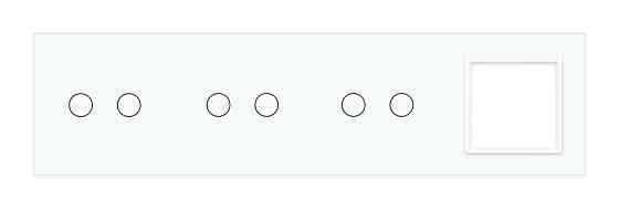 LIVOLO Рамка 4-постова для трьох 2-сенсорних вимикачів і розетки (2-2-2-0) LIVOLO, загартоване Коломия