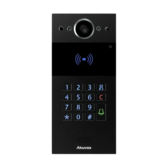 IP-відеопанель багатоабонентська 2Mp Akuvox R20K Black зі зчитувачем EM-Marine / Mifare / NFC (00-00002068) Киев