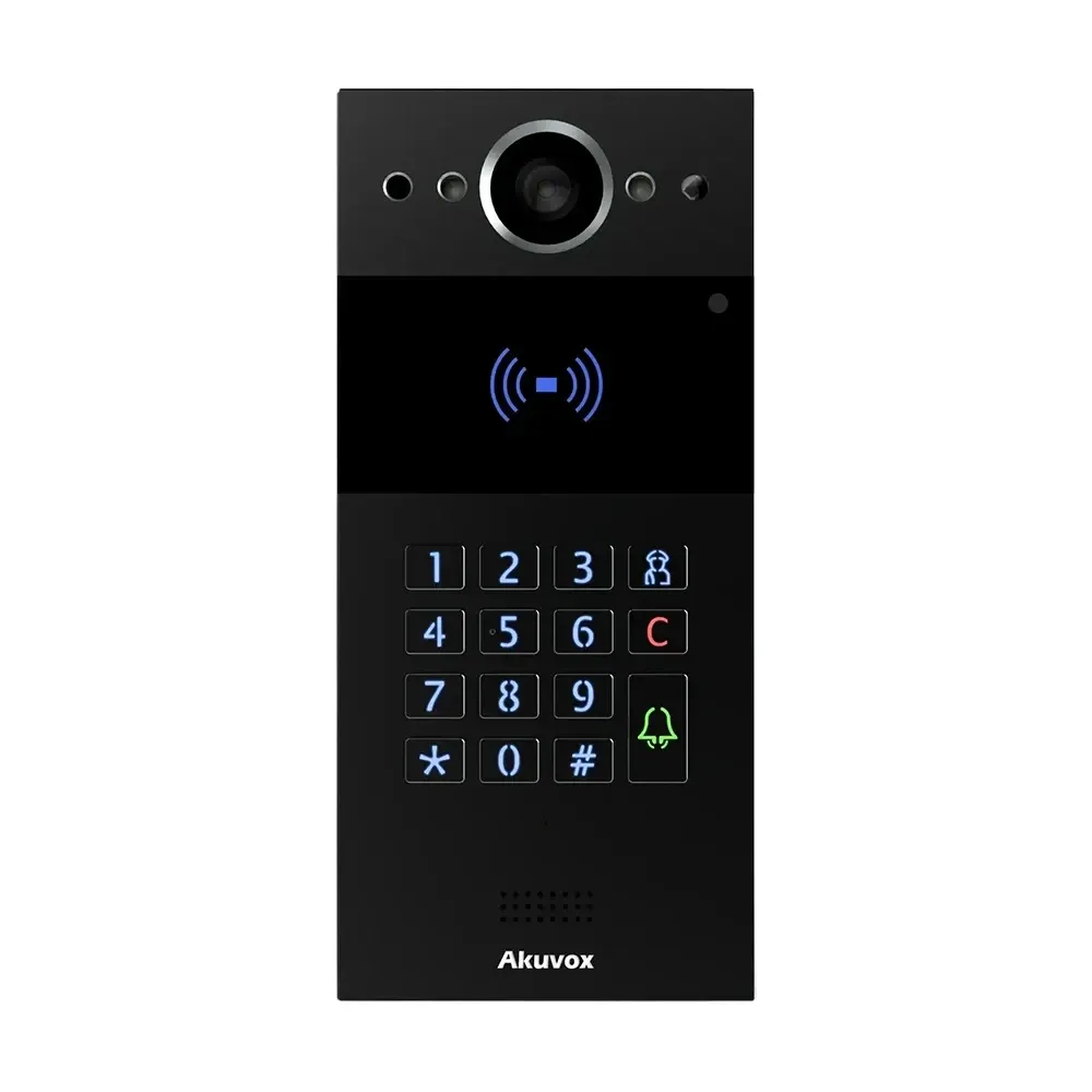 IP-відеопанель багатоабонентська 2Mp Akuvox R20K Black зі зчитувачем EM-Marine / Mifare / NFC (00-00002068) Киев - изображение 2
