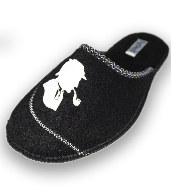 Тапочки чоловічі повсть домашні PaGo "Шерлок" чорні капці войлочні Одесса - изображение 4