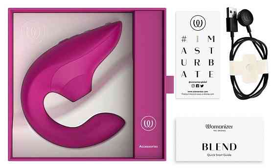 Вагінально-кліторальний стимулятор Womanizer Blend Vibrant Pink, вібрація + вакуум, 2 мотори Sex Aura Київ