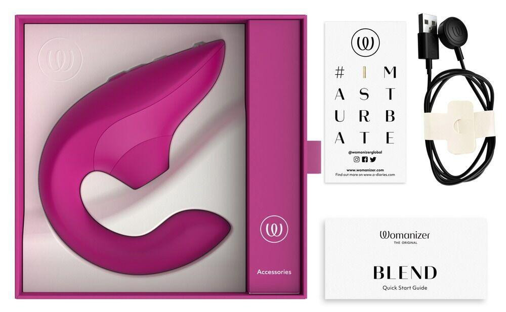 Вагінально-кліторальний стимулятор Womanizer Blend Vibrant Pink, вібрація + вакуум, 2 мотори Sex Aura Київ - фото 6
