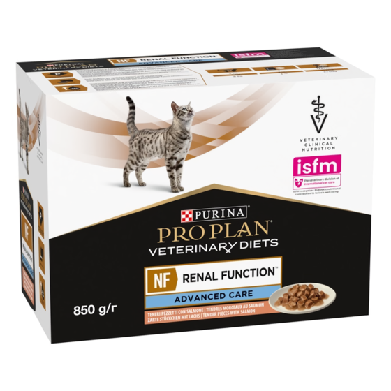 Упаковка Purina Pro Plan Veterinary Diets NF Renal Function Advanced Care при патології нирок для котів  з лососем 10 x 85 г Вінниця