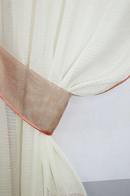 Кухонні штори (290х170см) з ламбрекеном, на карниз 1-1,5м колір молочний з персиковим 00к 59-482 Київ - фото 3