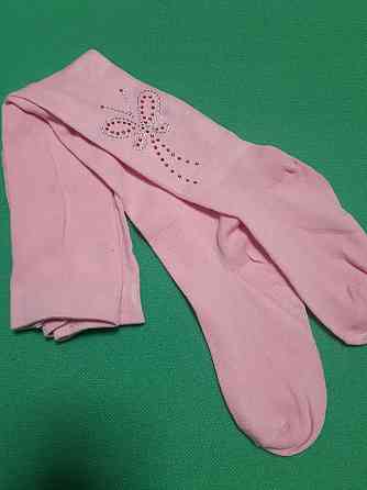 Дитячі колготки зі стразами, рожеві - розмір від низу попи до п'яти 30см (тягнеться до 35см), 82%бавовна Київ