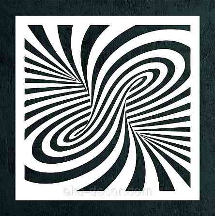 Декоративне настінне Панно «Ілюзія», Декор на стіну 90*90 см, Білий Київ