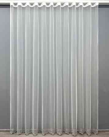 Тюль VR-Textil 1830т Грек-сетка с вышивкой и люрексом цвет Молочный с серым 300х270 см (42-0816) Киев